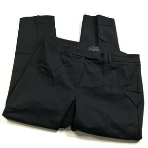Talbots Black Cotton Blend Dress Pants Tapered Straight Leg Womens 12 PETITE